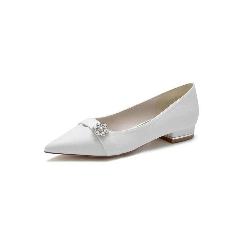 Crystal Flower Sequin Pointed Toe Flats