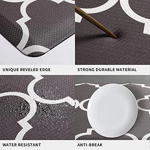 DACLYZE Kitchen Rug for Floor Cushioned Anti Fatigue Waterproof 17.3"x 39" Non Slip Comfort Carpet, Waterproof Memory Foam Standing Mat for Kitchen, Floor Home, Office, Sink, Laundry,Brown