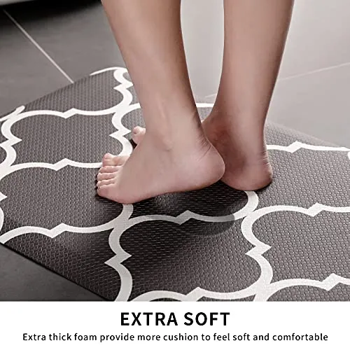 DACLYZE Kitchen Rug for Floor Cushioned Anti Fatigue Waterproof 17.3"x 39" Non Slip Comfort Carpet, Waterproof Memory Foam Standing Mat for Kitchen, Floor Home, Office, Sink, Laundry,Brown