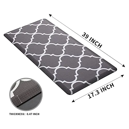 DACLYZE Kitchen Rug for Floor Cushioned Anti Fatigue Waterproof 17.3"x 39" Non Slip Comfort Carpet, Waterproof Memory Foam Standing Mat for Kitchen, Floor Home, Office, Sink, Laundry,Brown