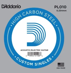 D`Addario PL010 Plain Steel Electric Guitar Single String