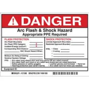 DANGER Flash Protection Arc Flash Boundary Arc Flash PPE Category 2 Labels| Buy online