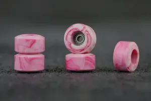 Dirty FB illPills -  Pink/White Swirl Urethane Fingerboard Wheels (70D Street Shape)