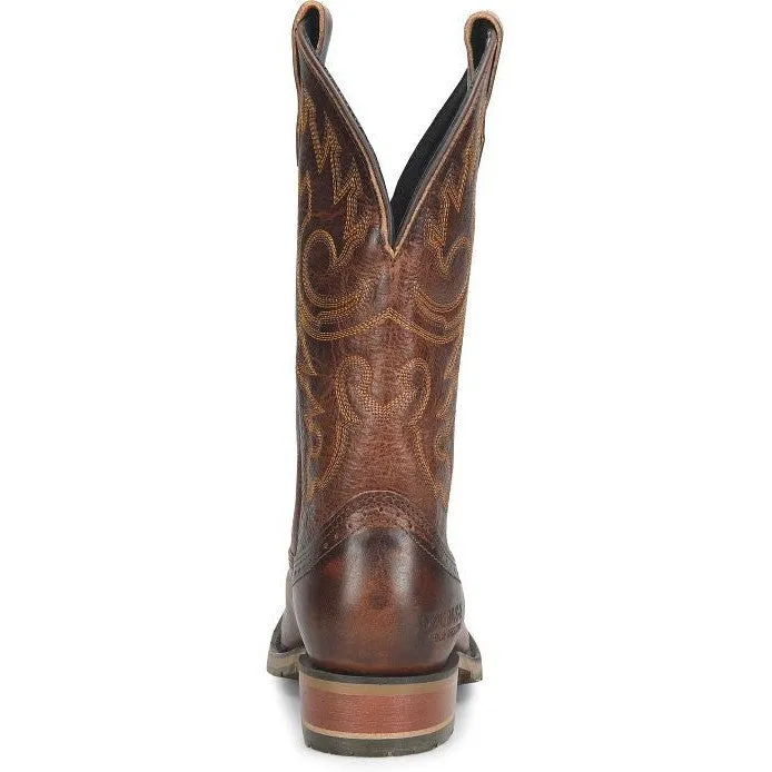 Double H Men's Brantley 12" Square Toe Roper Western Style Boot -Brown- DH4662