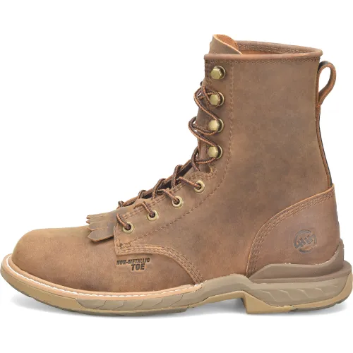 Double H Men's Phantom Rider Raid 8" Slip Resist U Toe Lacer Work Boot -Brown- DH5394