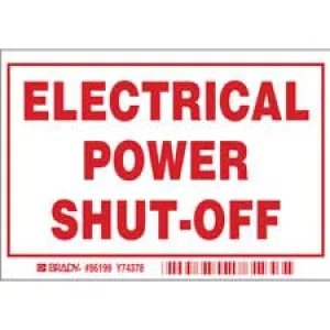 ELECTRICAL POWER SHUT-OFF Labels| Buy online