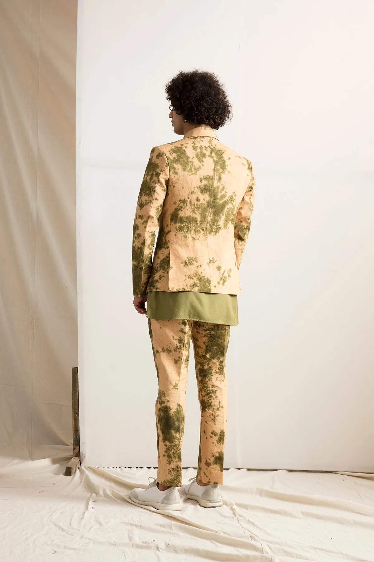 Elgin - Tie & Dye Jacket with Green Kurta Set