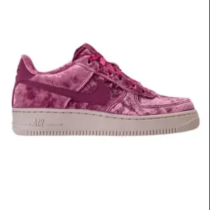 Euc Nike Air Force 1 6.5 Youth Low Pink Purple Crushed Velvet Shoes Womens