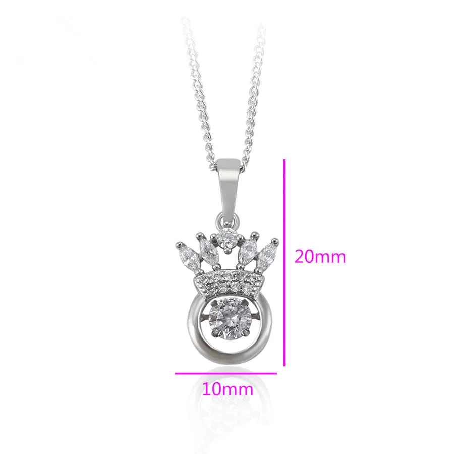 Fashion Cz Diamond Crown Necklace