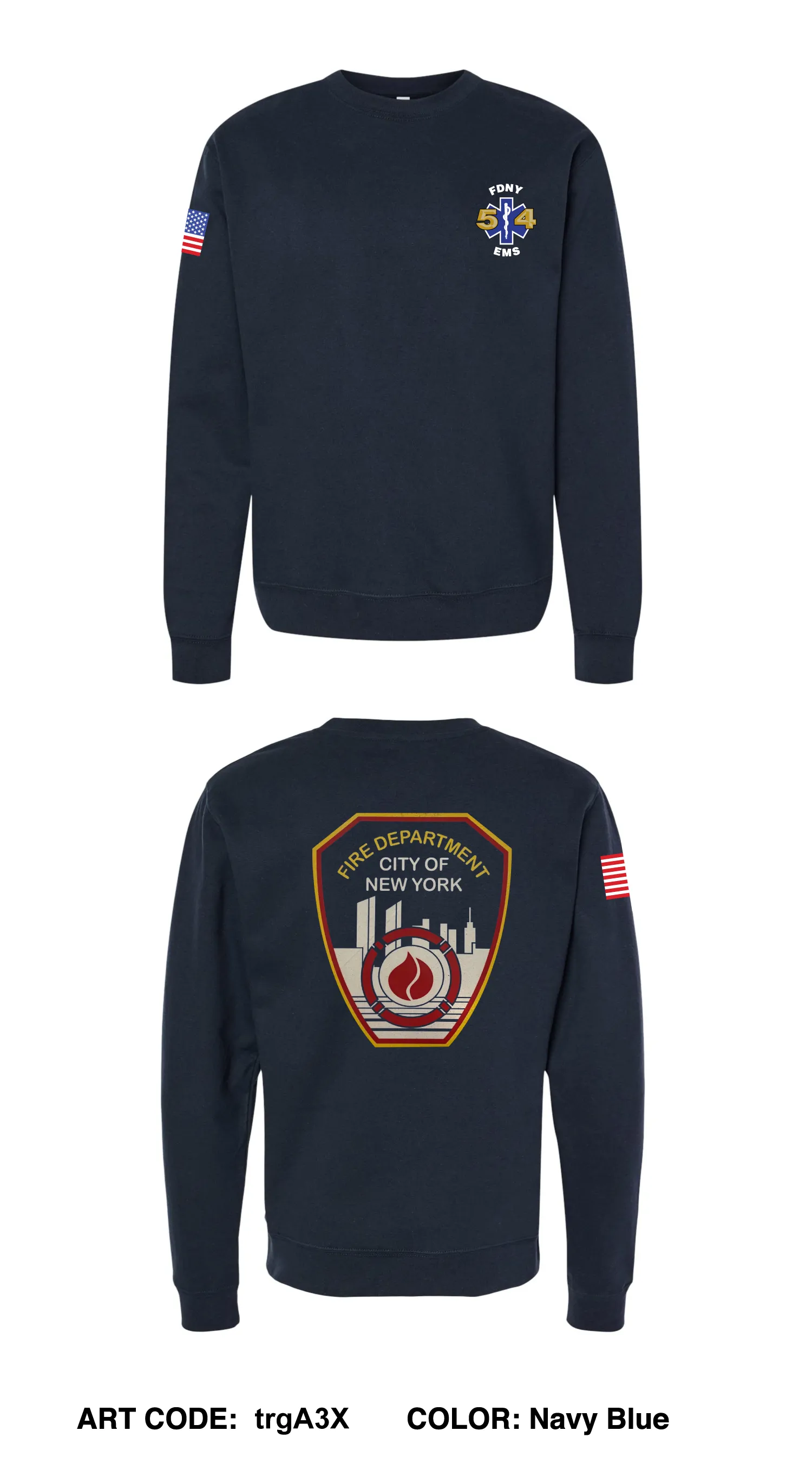FDNY EMS Comfort Unisex Crewneck Sweatshirt - trgA3X