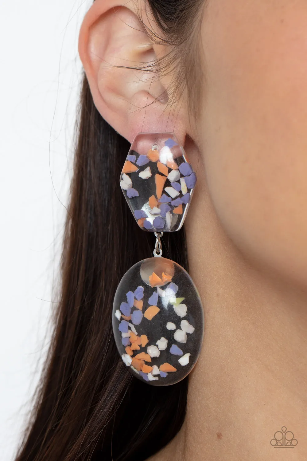 Flaky Fashion - Orange Post Earring