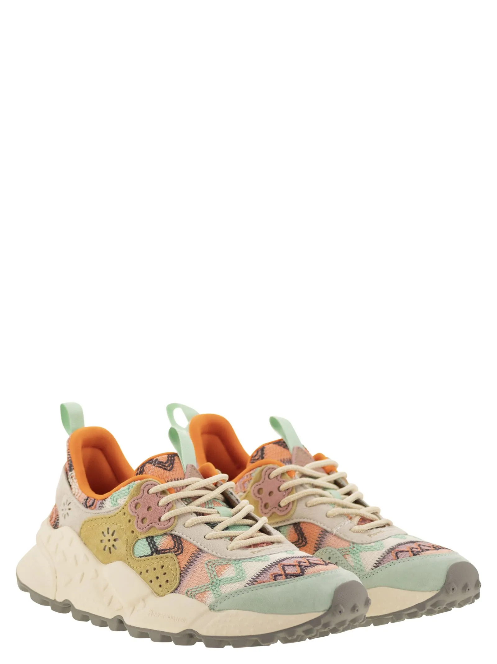 Flower Mountain Kotetsu sneakers i mocka och tekniskt tyg