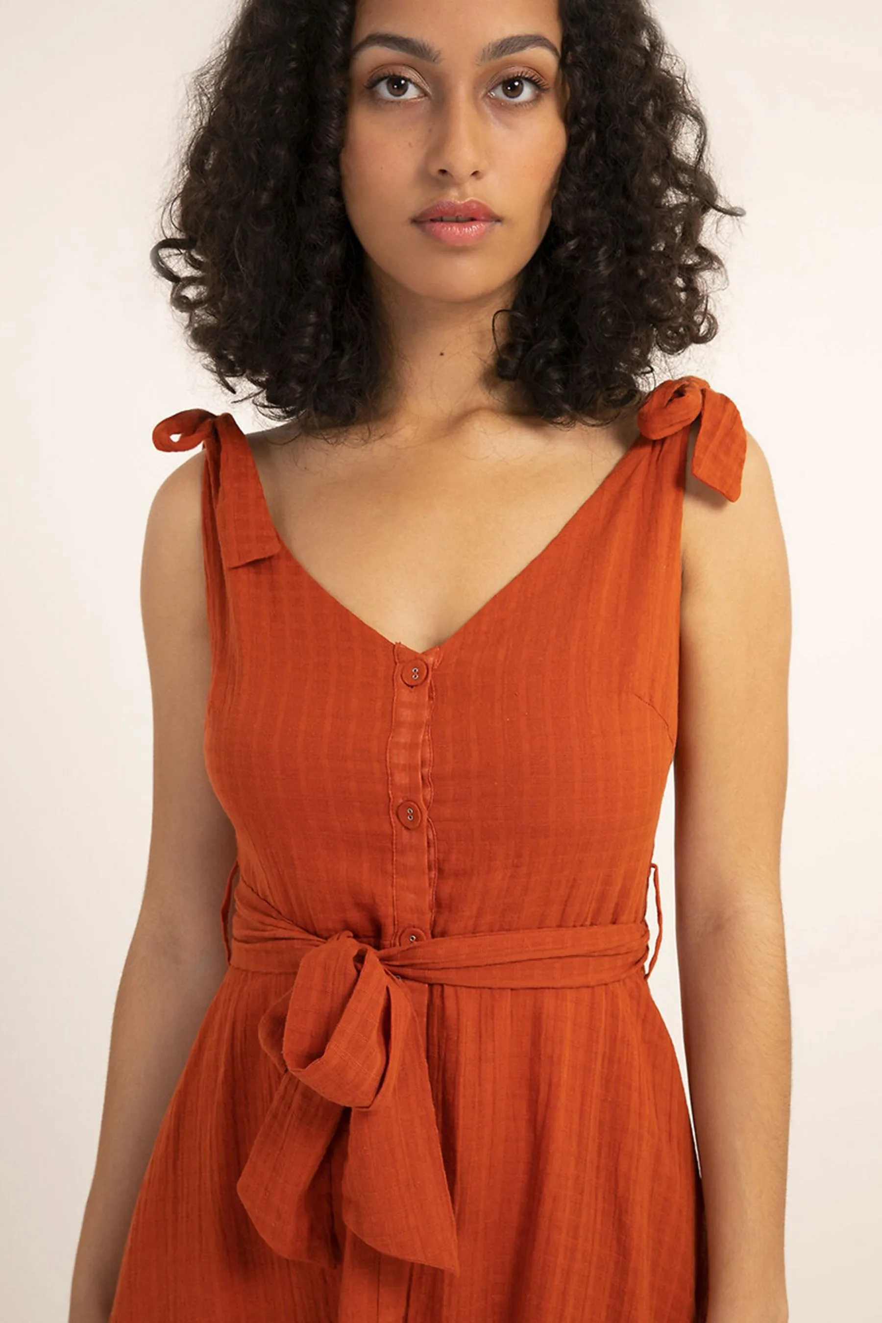 Frnch Alcathea Dress (Brick) - FINAL SALE
