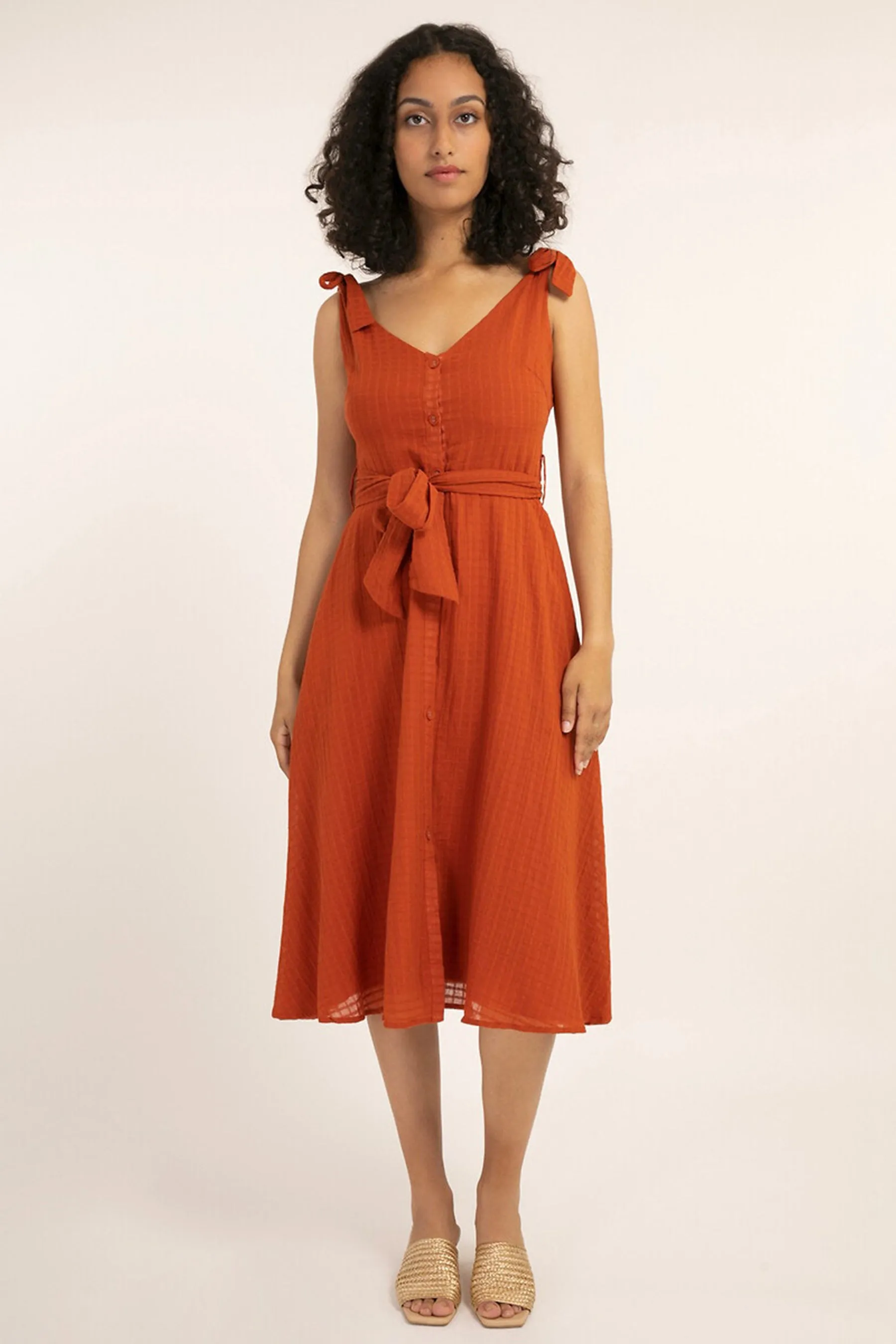 Frnch Alcathea Dress (Brick) - FINAL SALE