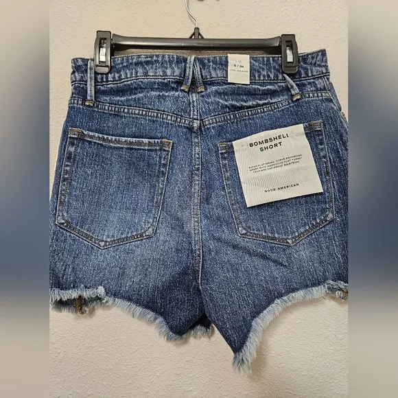 Good american NWT 6 revolve bombshell distressed high waist denim Shorts
