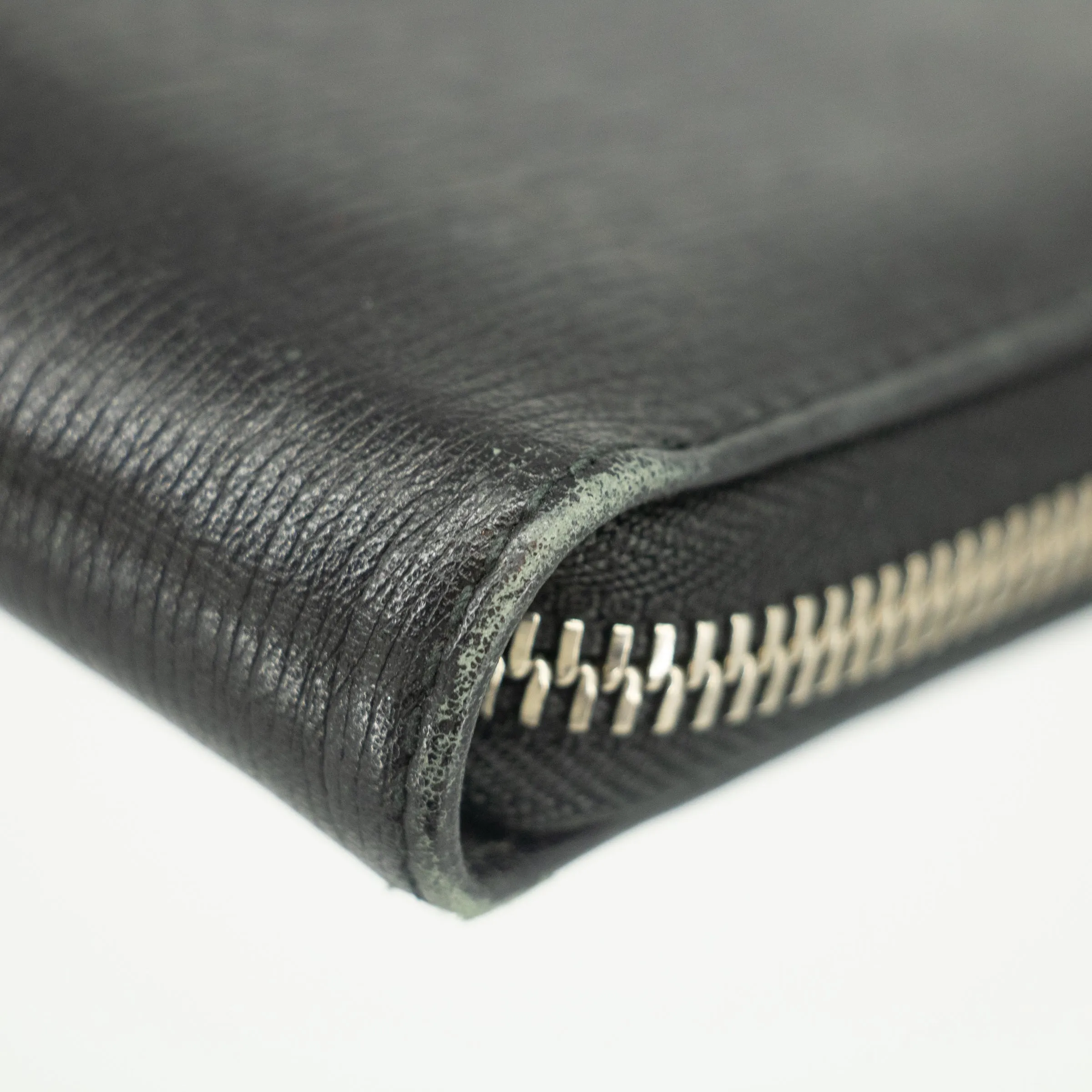 Gucci Black Leather Zip Around Clutch Bag  #2574
