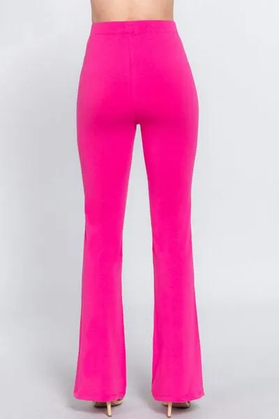 ❤GYPSY - Elastic Waist Slim Flare Pants by ACTIVE BASIC