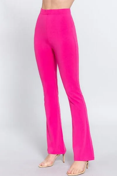 ❤GYPSY - Elastic Waist Slim Flare Pants by ACTIVE BASIC