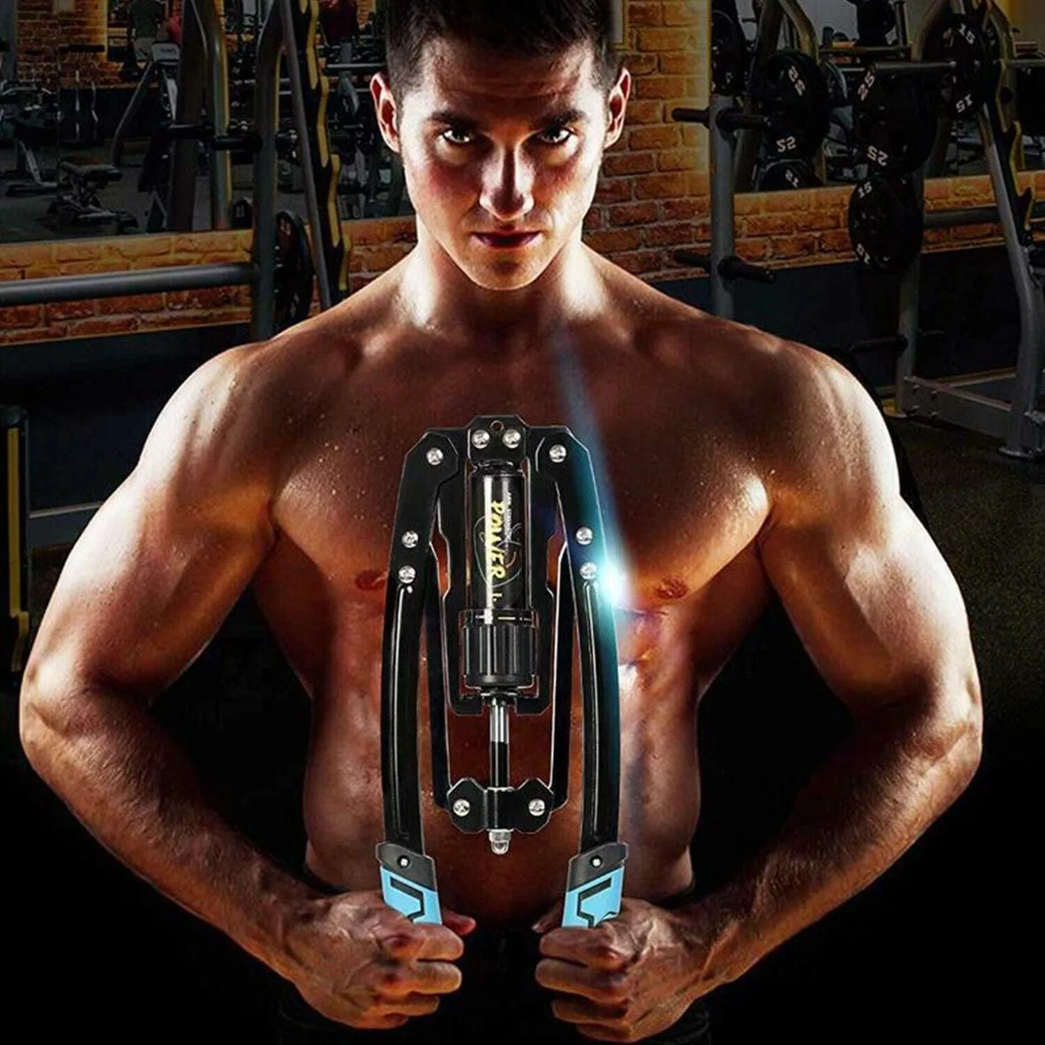 Heavy Duty Hydraulic Chest Arm Resistance Exerciser Workout Tool