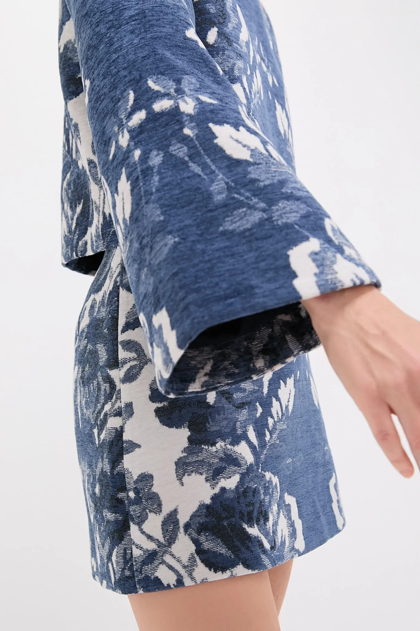 Indigo Reflection Knit Jacquard Maxine Top
