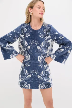 Indigo Reflection Knit Jacquard Maxine Top