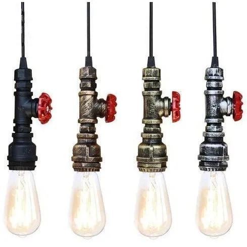 Industrial Water Pipe Pendant Lamp - 8 Designs