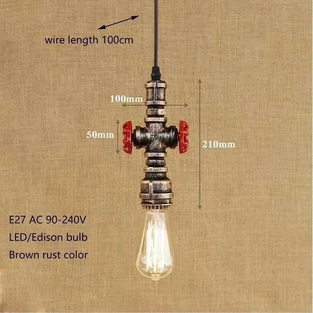 Industrial Water Pipe Pendant Lamp - 8 Designs
