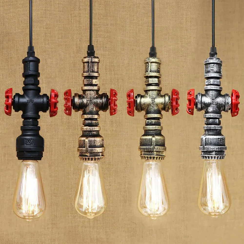 Industrial Water Pipe Pendant Lamp - 8 Designs