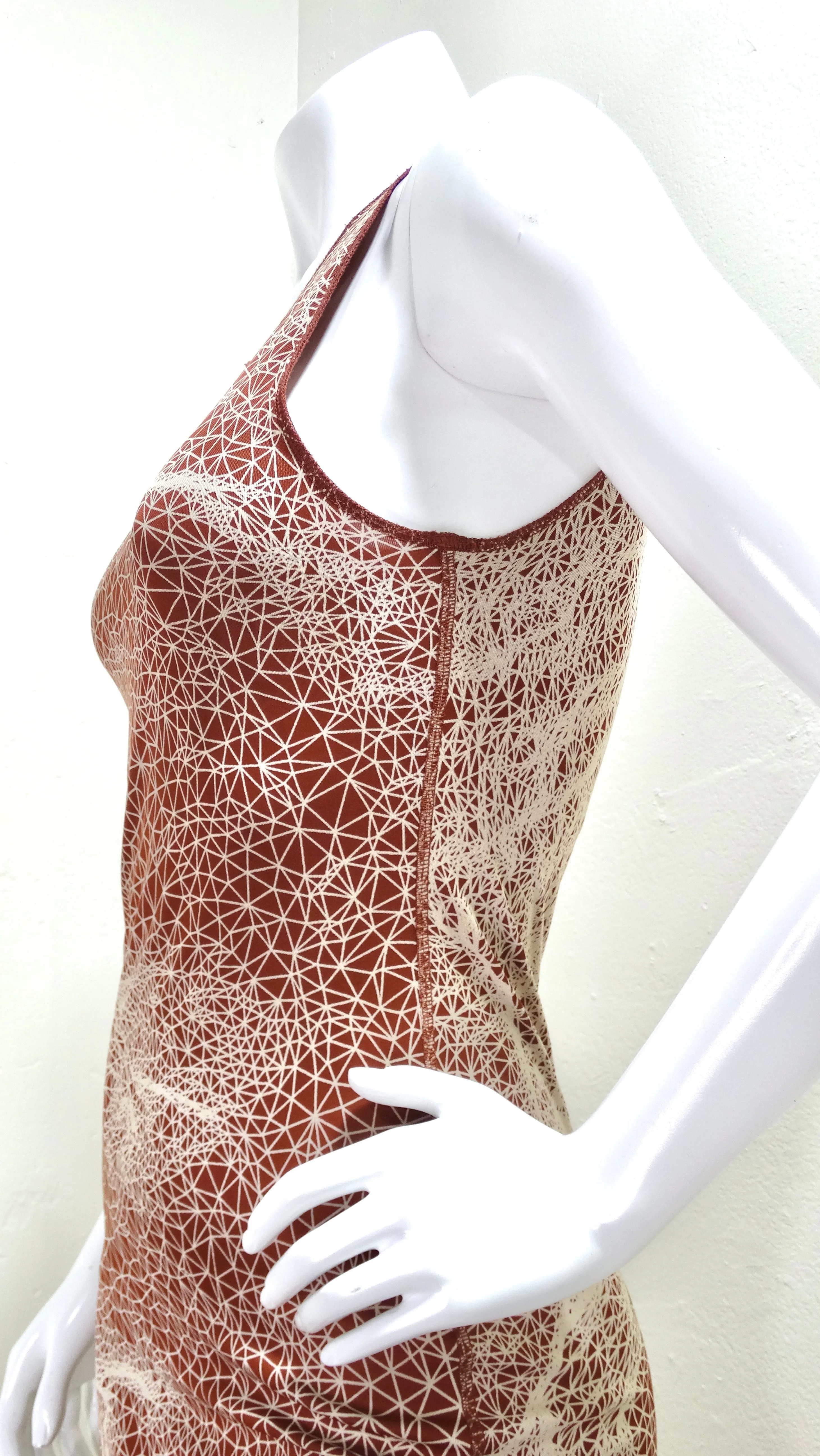 JEAN PAUL GAULTIER Femme S/S 2001 Rust Brown Constellation Faces Maxi Dress