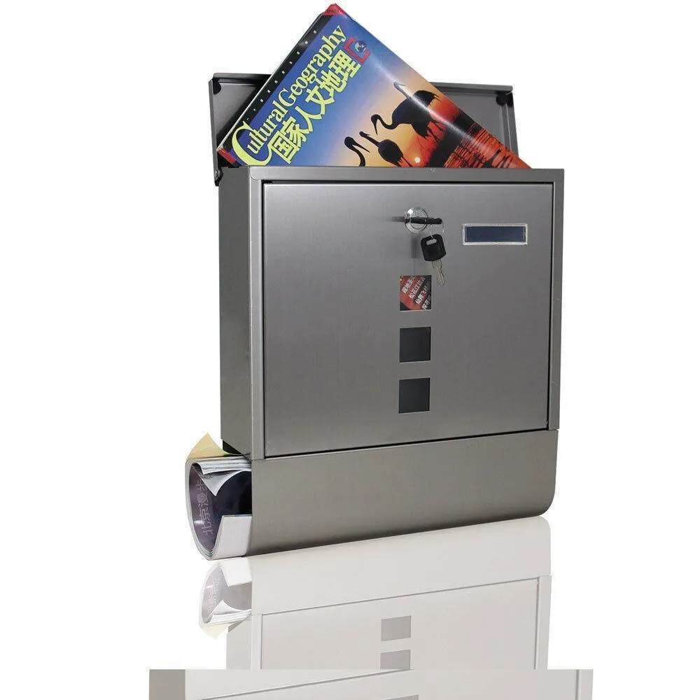 Large Heavy Duty Wall Mounted Vertical Home Metal Lockable Mailbox
