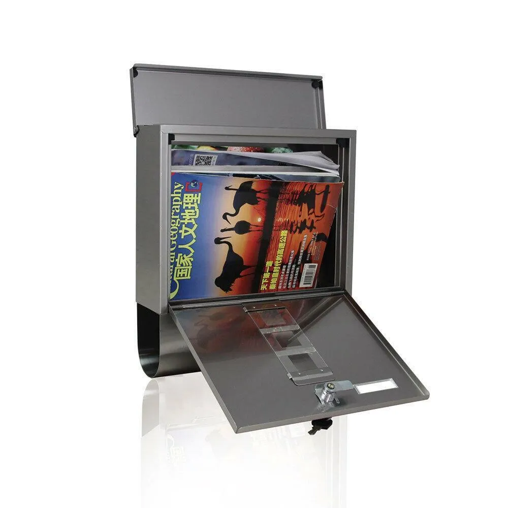 Large Heavy Duty Wall Mounted Vertical Home Metal Lockable Mailbox