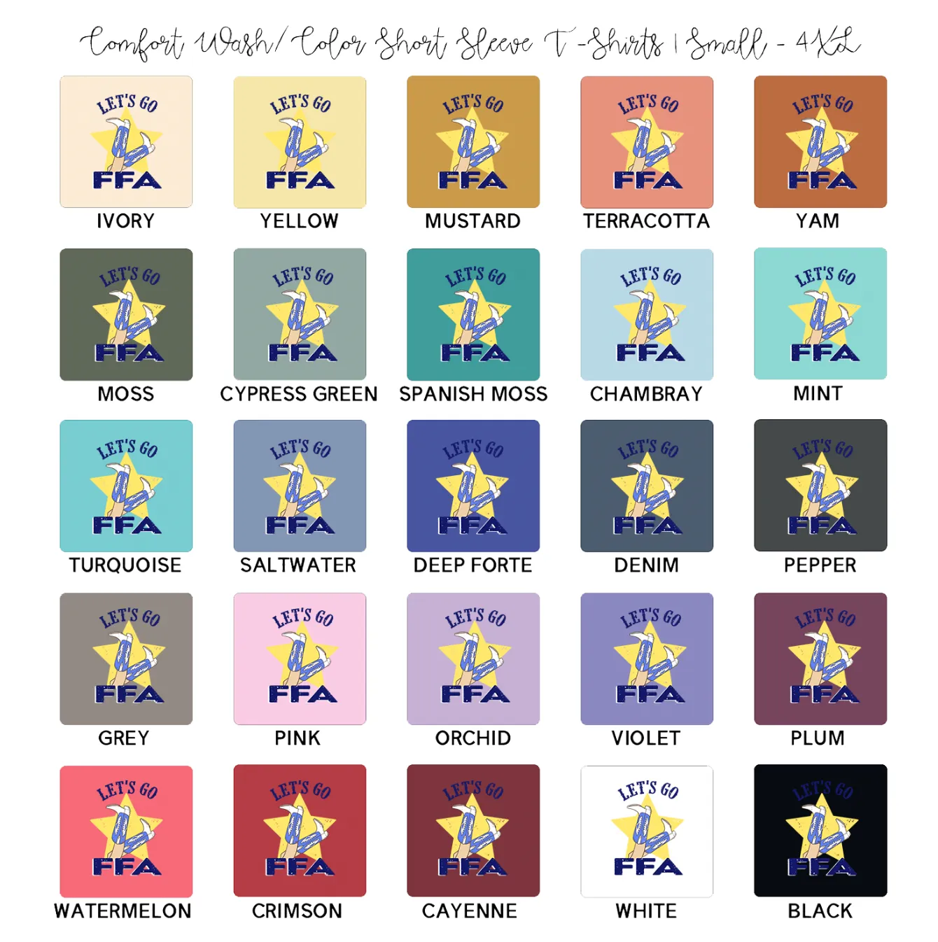 Let's Go FFA ComfortWash/ComfortColor T-Shirt (S-4XL) - Multiple Colors!