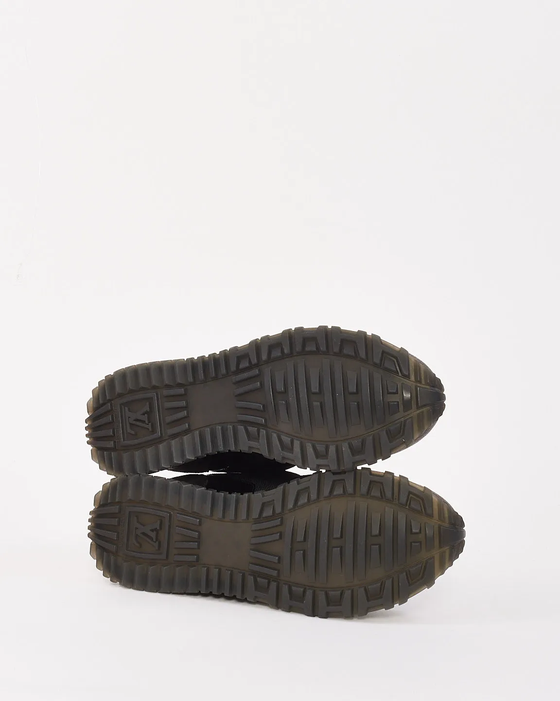Louis Vuitton Black & Monogram Canvas & Suede Run Away Sneakers - 37