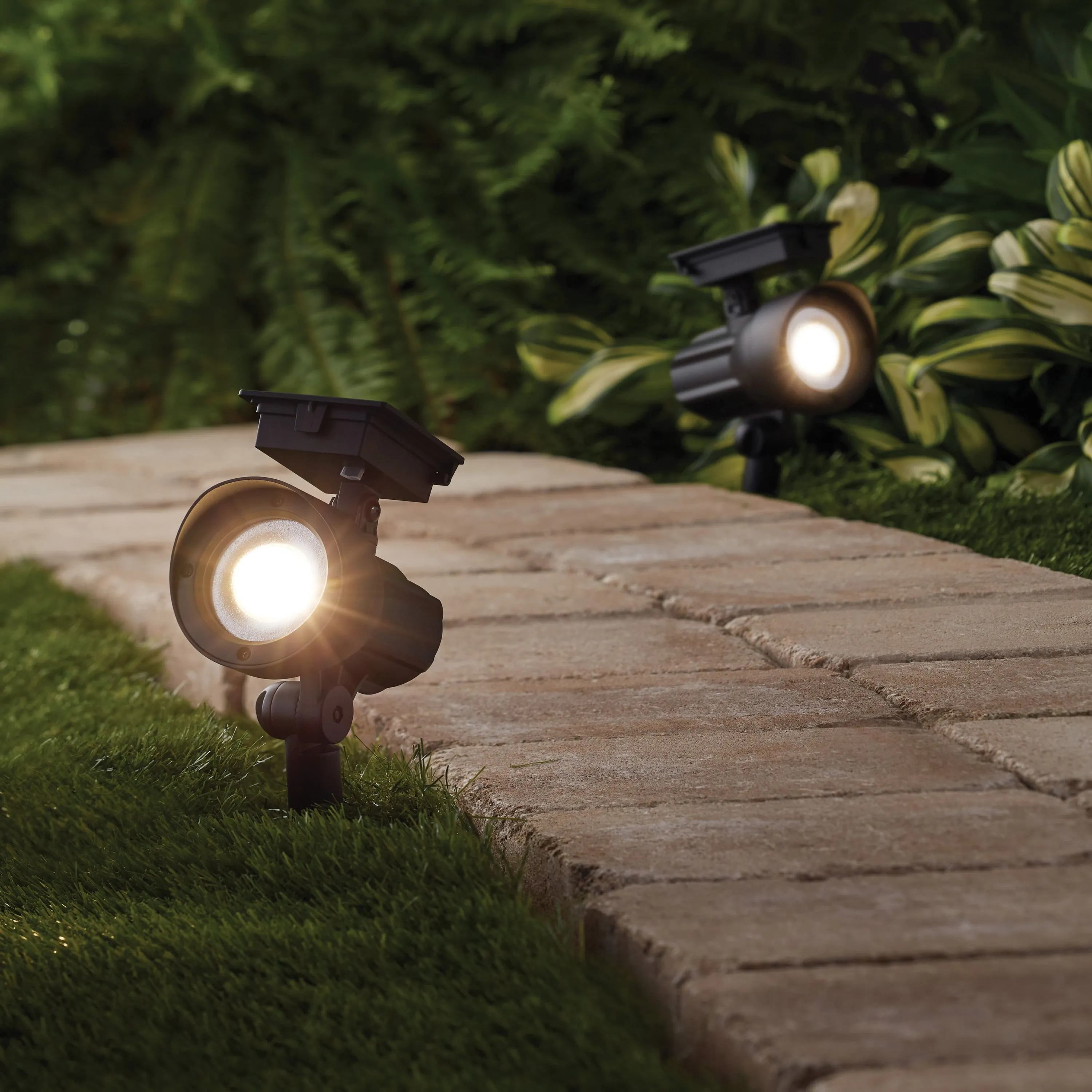 Mainstays Solar Powered Black LED Landscape Spot Light, 20 Lumens