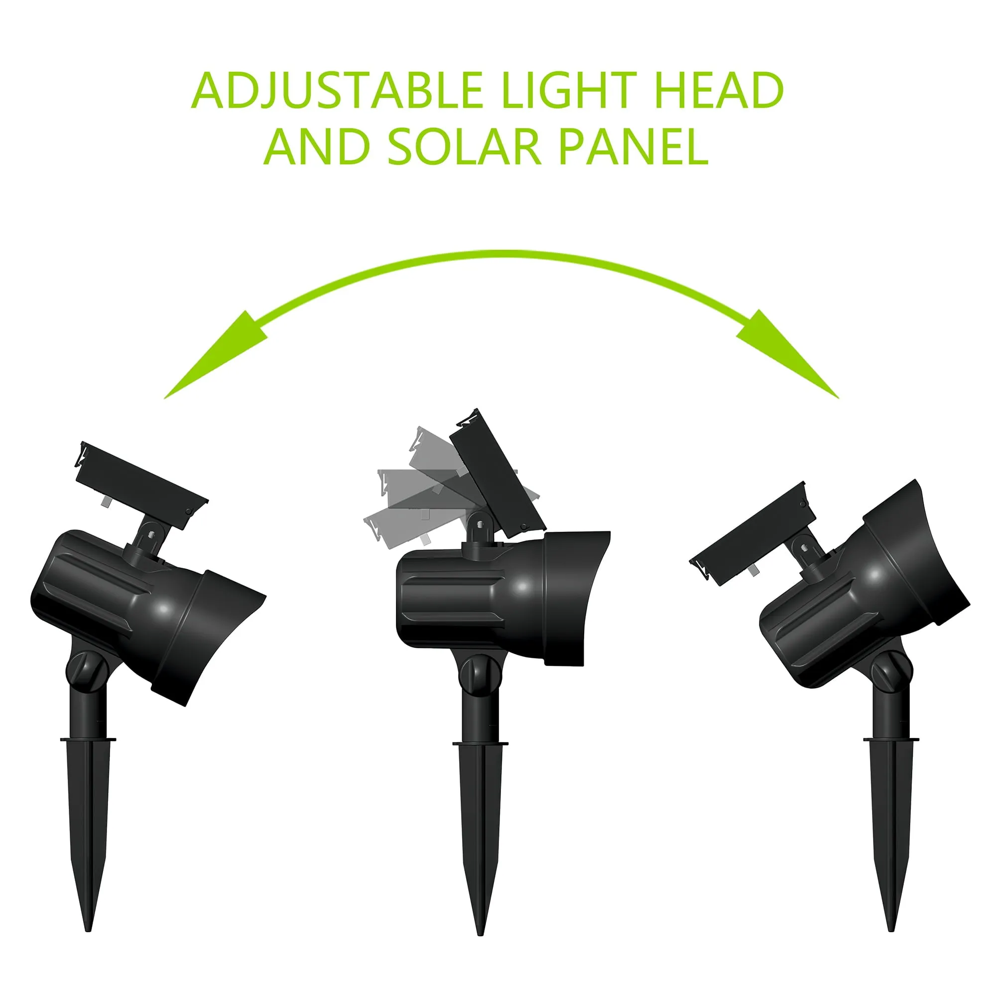 Mainstays Solar Powered Black LED Landscape Spot Light, 20 Lumens