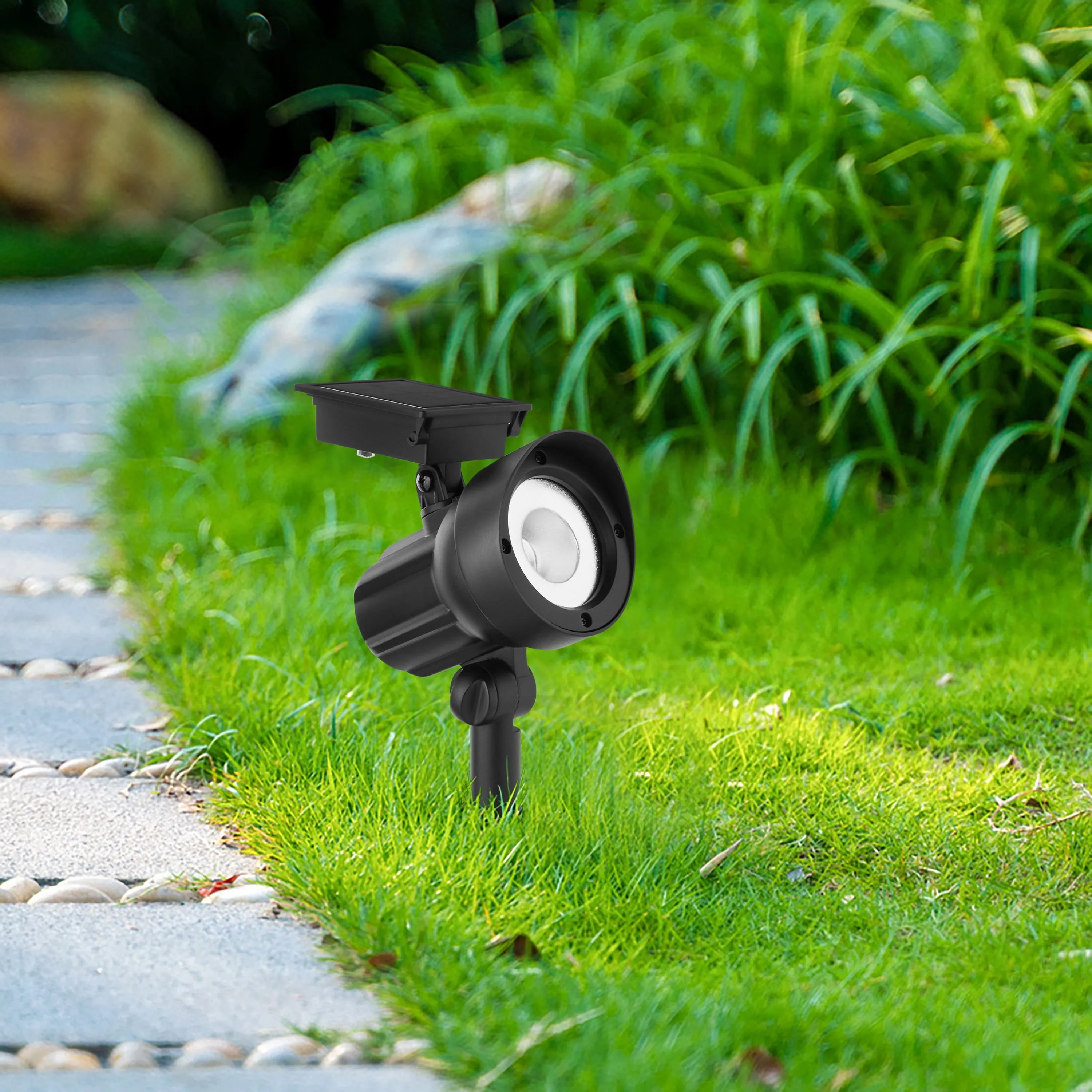 Mainstays Solar Powered Black LED Landscape Spot Light, 20 Lumens