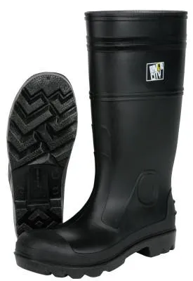 MCR Safety PVC Boot, Size 14, 16 in, Black, VBS12014