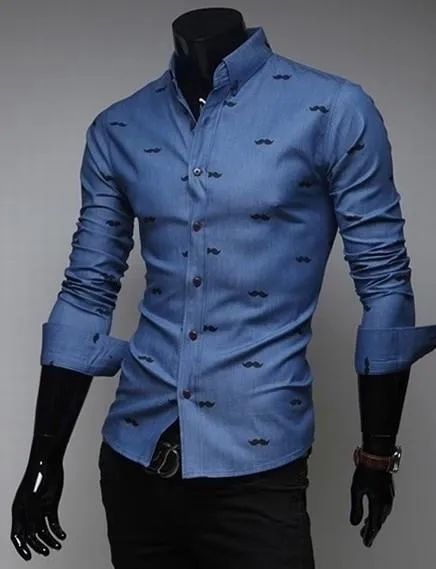 Men's Fashion Imprinted Dress Shirt