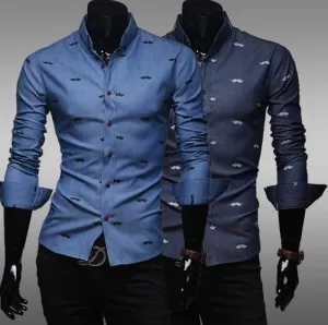 Men's Fashion Imprinted Dress Shirt