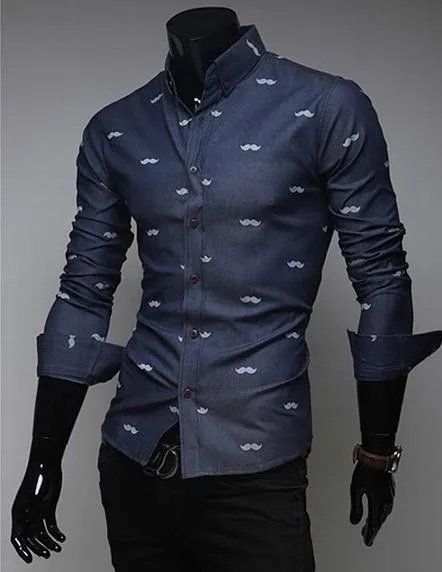 Men's Fashion Imprinted Dress Shirt