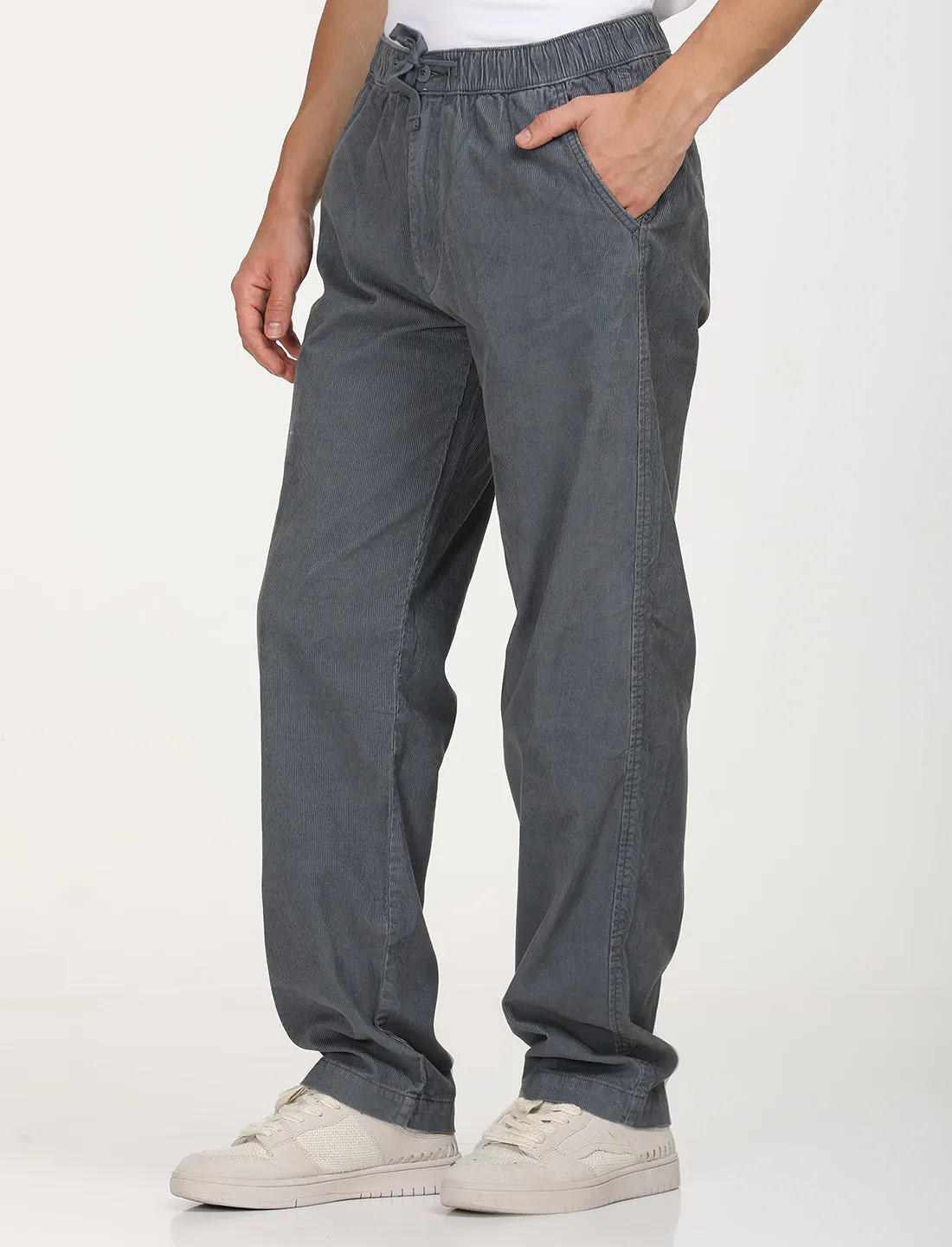 Men's Grey Regular Fit Joggers