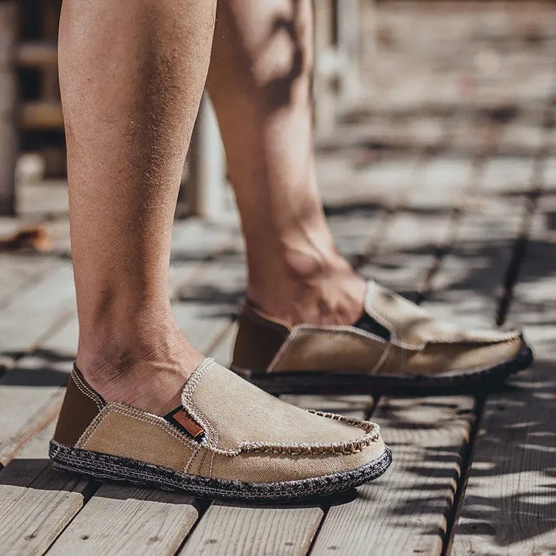 Men’s Vintage Canvas Loafers with Stitch Linings | Perfect for All Seasons