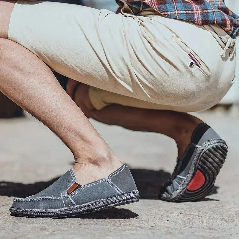 Men’s Vintage Canvas Loafers with Stitch Linings | Perfect for All Seasons