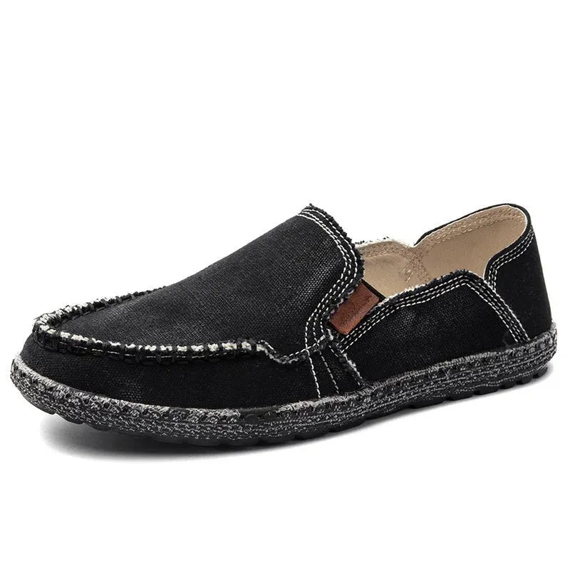 Men’s Vintage Canvas Loafers with Stitch Linings | Perfect for All Seasons