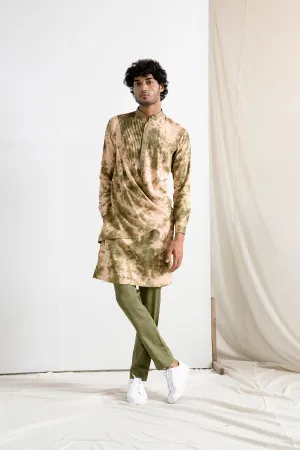 Milos - Tie & Dye Overlapped Pannel Kurta with Pant Set