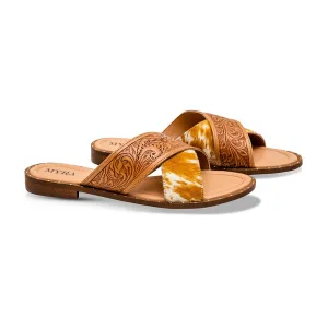 Mukluk Western Hand-Tooled Sandals Myra