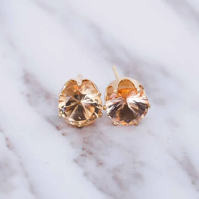 New Luxury Brand Stud Crystal Earring at variety colors