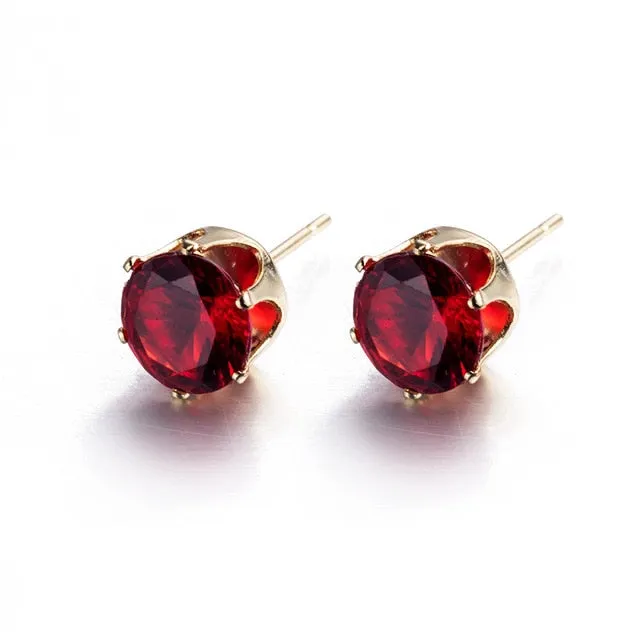New Luxury Brand Stud Crystal Earring at variety colors