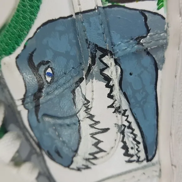 Nike Force 1 LE TD Hand Painted Sneakers  Size 10C Jurassic World DH2926 111