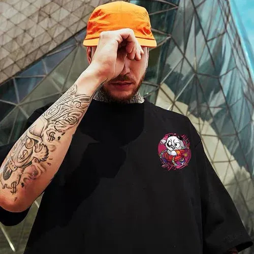 Panda Trendy Brand Hip-hop Loose T-shirt